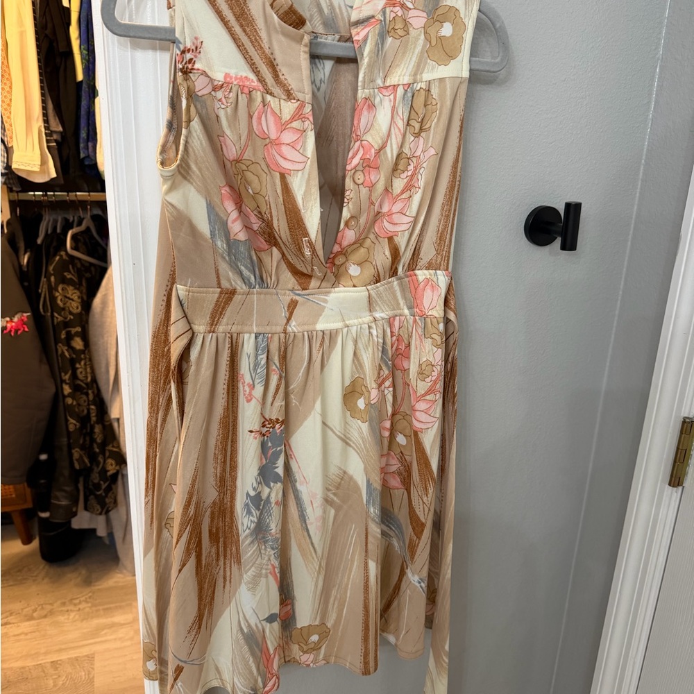 Vintage Floral Sleeveless Dress